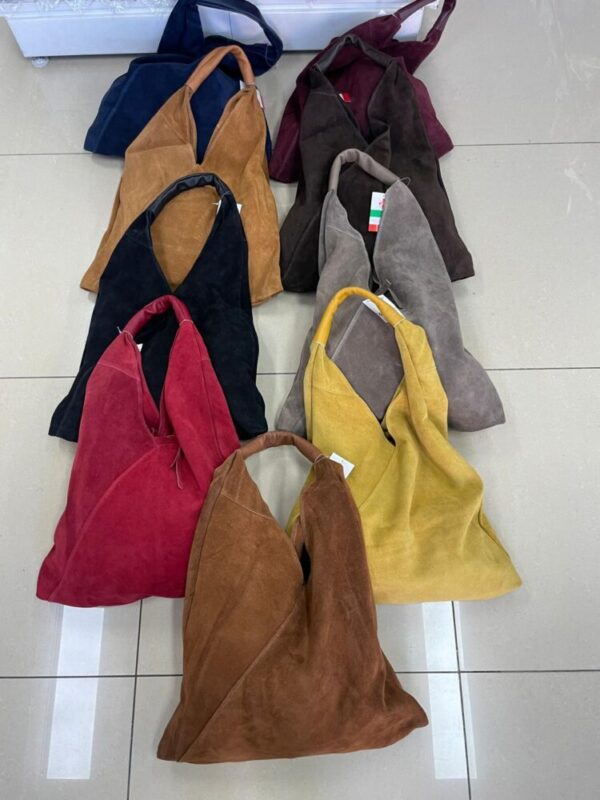 Suede shopper bag